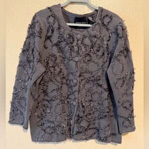 Michael Simon Textured‎ Cardigan Sweater Size XL Vintage Button Up Cotton